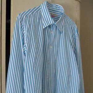 Alessandro Gherardeschi Blue White Striped Shirt Made in Italy Unisex L
